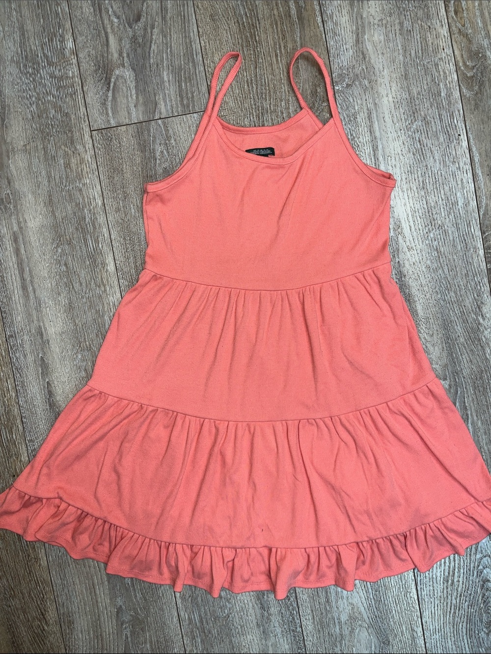 wild fable Coral Pink Tiered Spaghetti Strap Dress